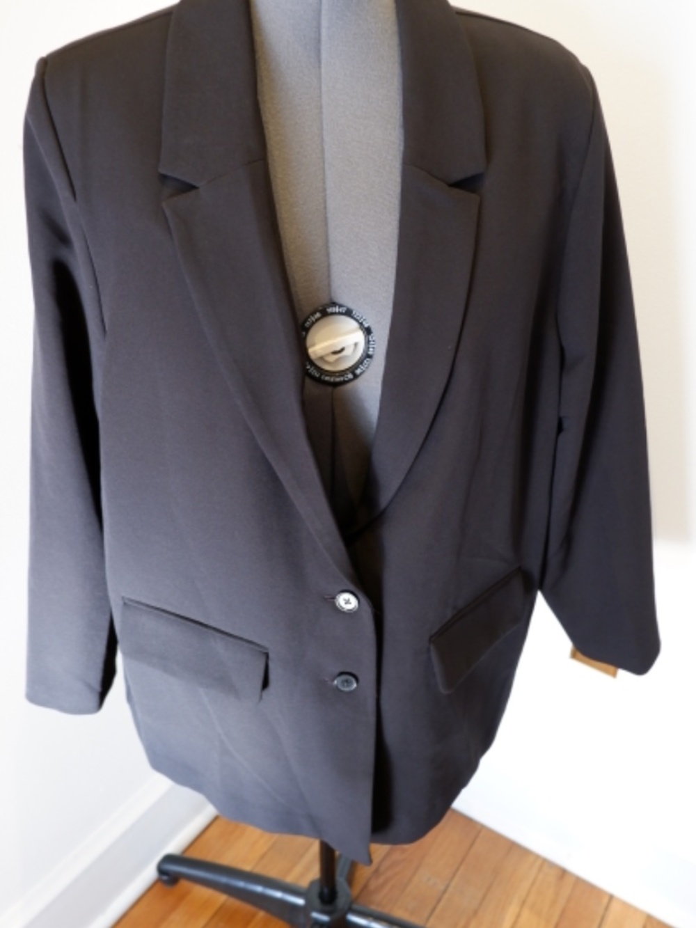 Old Navy Black Taylor Relaxed Suit Blazer Front Pockets Women’s Size XXL